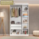 Ver imagem 6 de Guarda-Roupa Modulado sem Portas 2 Gavetas 4 Prateleiras Estante Versatille Yescasa
