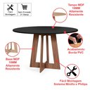 Ver imagem 2 de Mesa de Jantar Redonda 90cm 4 Lugares Montreal MDF Preto e Noronha - Straub Web