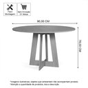 Ver imagem 3 de Mesa de Jantar Redonda 90cm 4 Lugares Montreal MDF Preto e Noronha - Straub Web