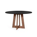 Ver imagem 1 de Mesa de Jantar Redonda 90cm 4 Lugares Montreal MDF Preto e Noronha - Straub Web