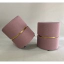 Ver imagem 1 de Kit 2 Puff com Cinta Dourada Meio:rosa