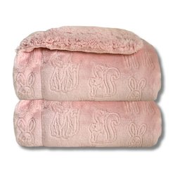 Cobertor Infantil 0,90x1,10 Ferrete Rosa Bebê - 1