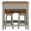 Ver imagem 3 de Mesa Dobrável e 2 Banquetas de Madeira Maciça Cinza Lavado