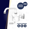Torneira Elétrica Plus P/ Cozinha Parede Bica Horizontal 4 T Branco e Cromado 127v 4800w Durín - 2