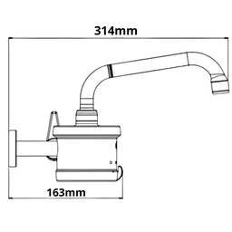 Torneira Elétrica Plus P/ Cozinha Parede Bica Horizontal 4 T Branco e Cromado 127v 4800w Durín - 3