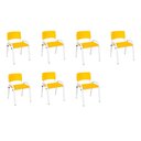 Ver imagem 2 de Kit 7 Cadeira Iso Infantil Creche, Escola Base Branco Amarelo
