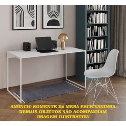 Escrivaninha Industrial Grécia 120x53 Ferro Branco Tampo Branco - 2