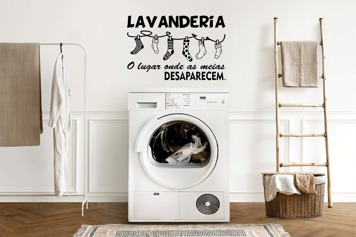 Adesivo de Parede Lavanderia Mod15:87 X 57 Cm | MadeiraMadeira