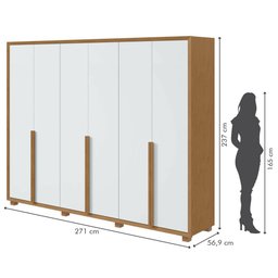 Guarda Roupa Casal 6 Portas 5 Gavetas Únique Móveis Lopas - 3