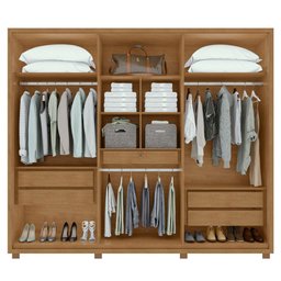 Guarda Roupa Casal 6 Portas 5 Gavetas Únique Móveis Lopas - 9