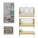 Ver imagem 5 de Quarto de Bebê Completo Berço Americano 3 em 1 Colchão Sonho Multimóveis Mp4639 Branco/madeirado