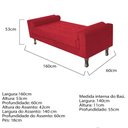Ver imagem 5 de Recamier Baú Félix Solteiro 160 cm Suede - ADJ Decor - Vermelho