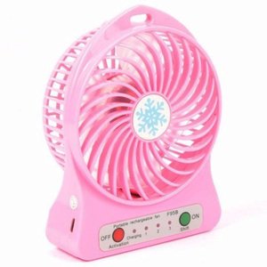 Mini Ventilador Portátil Mesa Usb com 3 Velocidades Potente Rosa