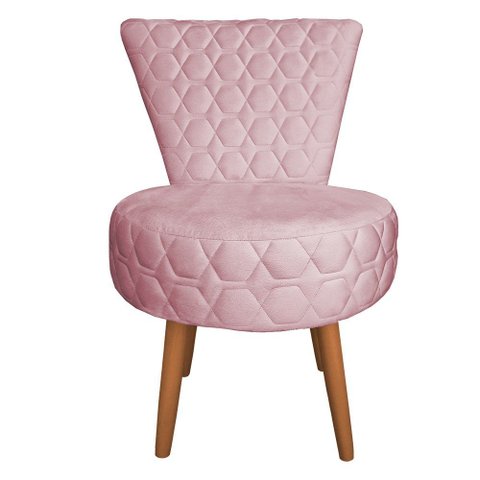 Poltrona Decorativa Royal Metalasse de Luxo Slk Decor Rosa Claro