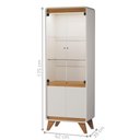 Ver imagem 2 de Cristaleira para Sala de Jantar 2 Portas 3 Prateleiras MDP com Gaveta Off White Mais de Casa