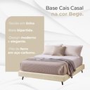 Ver imagem 2 de Base Box Japonesa Flutuante Cama Cais Casal Linho Bipartida Base para Colchão Quarto Bege