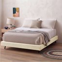 Ver imagem 1 de Base Box Japonesa Flutuante Cama Cais Casal Linho Bipartida Base para Colchão Quarto Bege