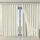 Ver imagem 2 de Cortina Blecaute Xadrez Bege 2,70m X 2,30m - Eddi Casa