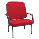 Ver imagem 1 de Cadeira de Escritório Recepção com Braço Fixa Preta Magno P03 Crepe Vermelho - Lyam Decor