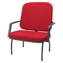Ver imagem 2 de Cadeira de Escritório Recepção com Braço Fixa Preta Magno P03 Crepe Vermelho - Lyam Decor