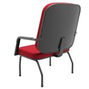 Ver imagem 4 de Cadeira de Escritório Recepção com Braço Fixa Preta Magno P03 Crepe Vermelho - Lyam Decor