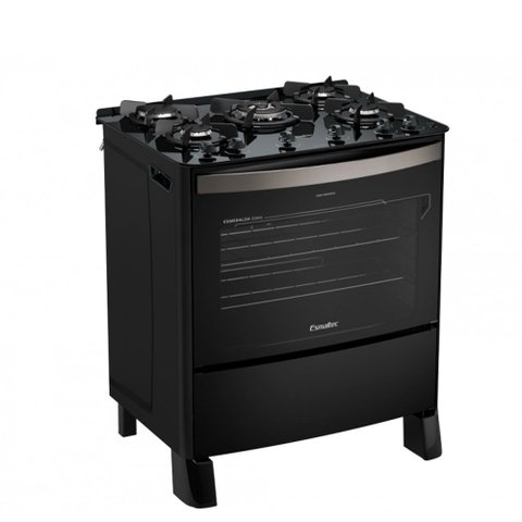 Fogão 5 Bocas Esmeralda Glass com Mesa de Vidro Temperado e Design Full Glass 5087 Esmaltec