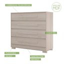 Ver imagem 5 de Cômoda 4 Gavetas Espaçosas Mdf Vanilla Miray Shop Jm