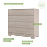 Cômoda 4 Gavetas Espaçosas Mdf Vanilla Miray Shop Jm - 5