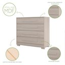 Ver imagem 3 de Cômoda 4 Gavetas Espaçosas Mdf Vanilla Miray Shop Jm
