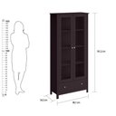 Ver imagem 7 de Cristaleira C/ Iluminação 2 Portas 1 Gaveta Ditália Preto
