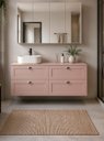Ver imagem 1 de Gabinete para Banheiro com Tampo Cuba e Armário 160cm Retro MDF Rosa Milano - On Móveis