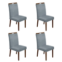 Ver imagem 1 de Kit 4 Cadeiras de Jantar Madeira Maciça em Linho Heloísa Cor da Estrutura:mel;cor do Assento:cinza L