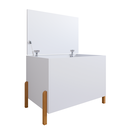 Ver imagem 2 de Baú Kids Caixa de Brinquedos Organizadora Branca com Pés em Madeira Maciça