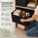 Ver imagem 7 de Cesto Organizador Rattan Preto 48cm com Tampa Caixa Multiuso Empilhavel para Brinquedos Roupas Armar