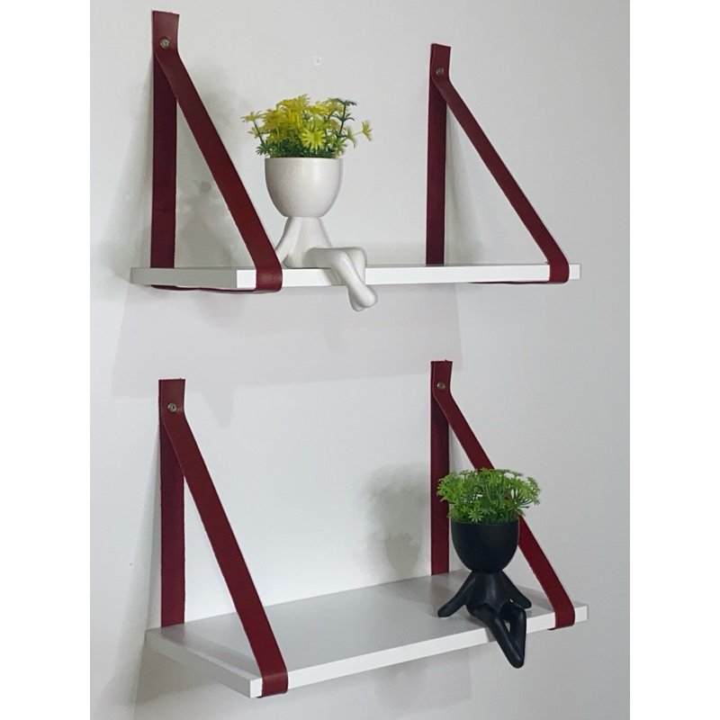 Kit 2 Prateleiras de Mdf 40x20cm:vinho