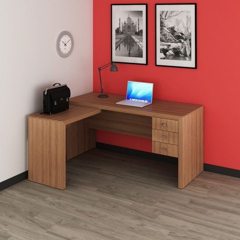 Mesa para Escritório Me4106 Amêndoa Tecnomobili