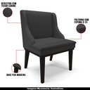Ver imagem 4 de Kit 2 Cadeiras Decorativas Sala de Jantar Base Fixa de Madeira Firenze PU Preto Fosco G19 - Gran Bel