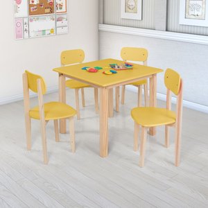 Cj Mesa e Cadeiras Colorê:amarelo