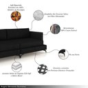 Ver imagem 3 de Sofá Living Bipartido 270cm Indonésia Pés de Ferro Couro Preto G52 - Gran Belo