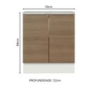 Ver imagem 3 de Balcão de Cozinha Madesa Stella 70 cm 2 Portas Branco/Rustic