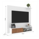 Ver imagem 4 de Painel para Tv até 55 Polegadas Tucson 1 Porta Ripado Branco/freijó - Jcarvalho