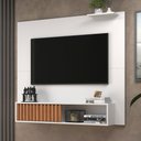 Ver imagem 1 de Painel para Tv até 55 Polegadas Tucson 1 Porta Ripado Branco/freijó - Jcarvalho