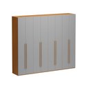Ver imagem 2 de Guarda-Roupa Casal Modulado com 8 Portas e 6 Gavetas 275cm Multimóveis Crrui-GRP119 Madeirado/Cinza