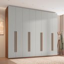 Ver imagem 1 de Guarda-Roupa Casal Modulado com 8 Portas e 6 Gavetas 275cm Multimóveis Crrui-GRP119 Madeirado/Cinza