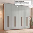 Ver mais imagens de Guarda-Roupa Casal Modulado com 8 Portas e 6 Gavetas 275cm Multimóveis Crrui-GRP119 Madeirado/Cinza