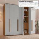 Ver imagem 7 de Guarda-Roupa Casal Modulado com 8 Portas e 6 Gavetas 275cm Multimóveis Crrui-GRP119 Madeirado/Cinza