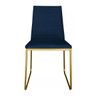 Kit 2 Cadeiras de Jantar Cozinha Industrial Lexa Veludo - Élpis Móveis - Azul Marinho - Dourada - 3