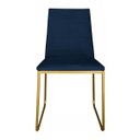 Ver imagem 3 de Kit 2 Cadeiras de Jantar Cozinha Industrial Lexa Veludo - Élpis Móveis - Azul Marinho - Dourada