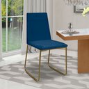 Ver imagem 2 de Kit 2 Cadeiras de Jantar Cozinha Industrial Lexa Veludo - Élpis Móveis - Azul Marinho - Dourada