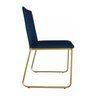 Kit 2 Cadeiras de Jantar Cozinha Industrial Lexa Veludo - Élpis Móveis - Azul Marinho - Dourada - 7
